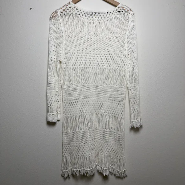 Tommy‎ Bahama Women Linen Cotton Swim Coverup Dress Crochet Fringe Beach Resort - Image 6