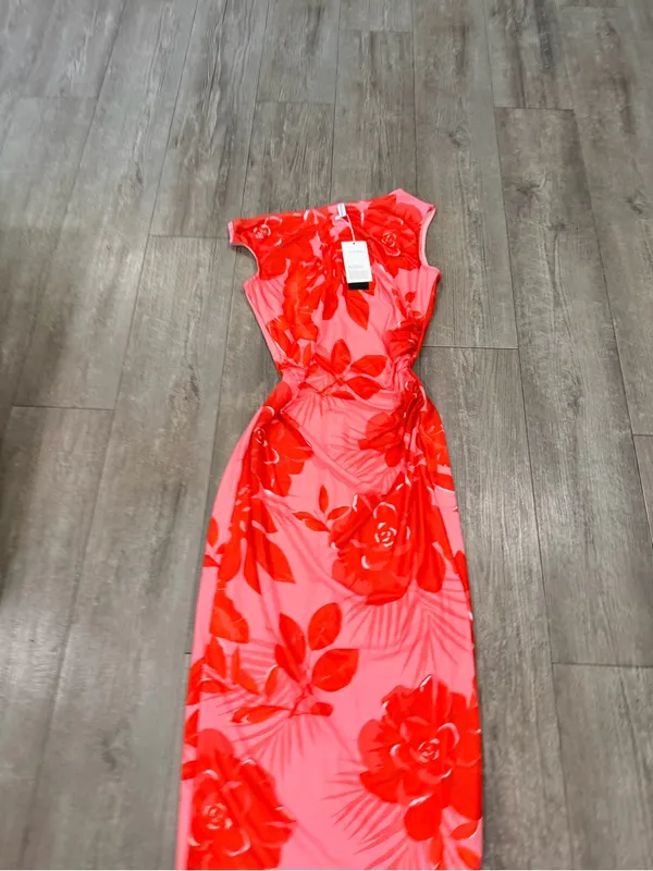 PRETTYGARDEN Red Floral One-Shoulder Maxi Dress - Image 6