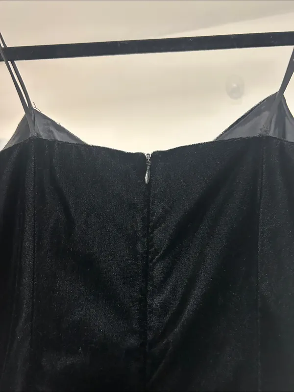 Vintage Cache Gown Dress Black Zip Up Back Spaghetti Strap Womens Size 4 - Image 6