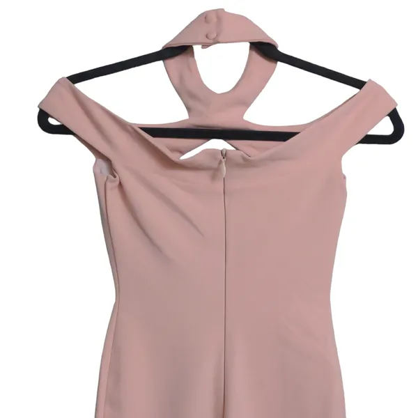 Nookie Hollywood Midi Dress Blush Pink Off the Shoulder Cutout Choker XS New - Image 7