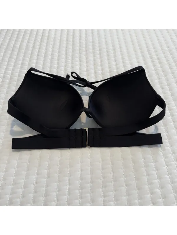 Victoria’s Secret Black Bikini Top Push-up Sz 38C Underwire Swim Padded - Image 6
