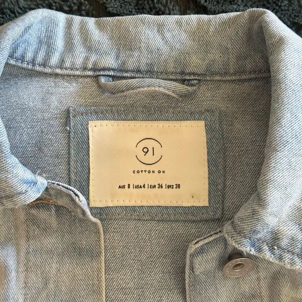 Cotton on oversized distressed denim jacket - Image 3