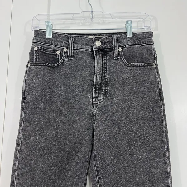 Madewell Size 25 Black Perfect Vintage Jeans Straight Tapered 90s Mom Jeans - Image 11