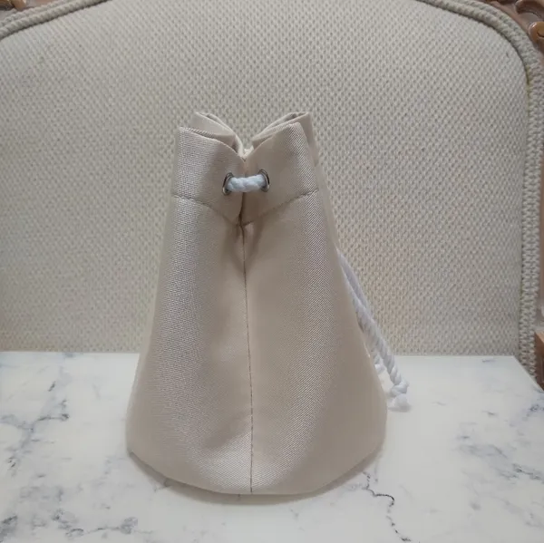 Dior Cream Drawstring Bucket Trousse Pouch Cosmetic Bag - Image 2