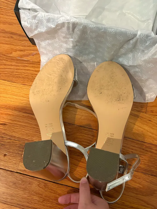 Silver Sparkly Wedge Heels - Image 3