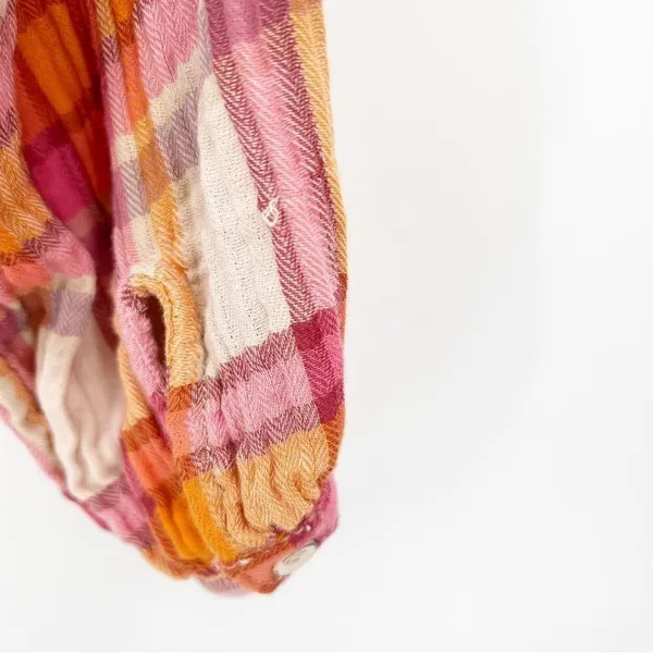 NWT Free People Sienna Plaid Ruffle Long Sleeve Blouse Women's S Prairie‎ Chic - Image 6