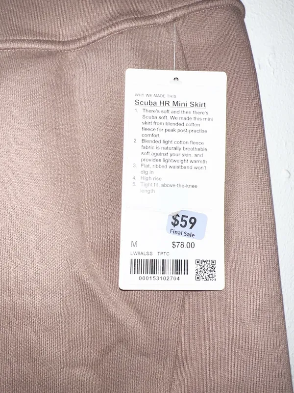 Lululemon Scuba Soft Lightweight High Rise Brown Stretch Pull On Mini Skirt - Image 3