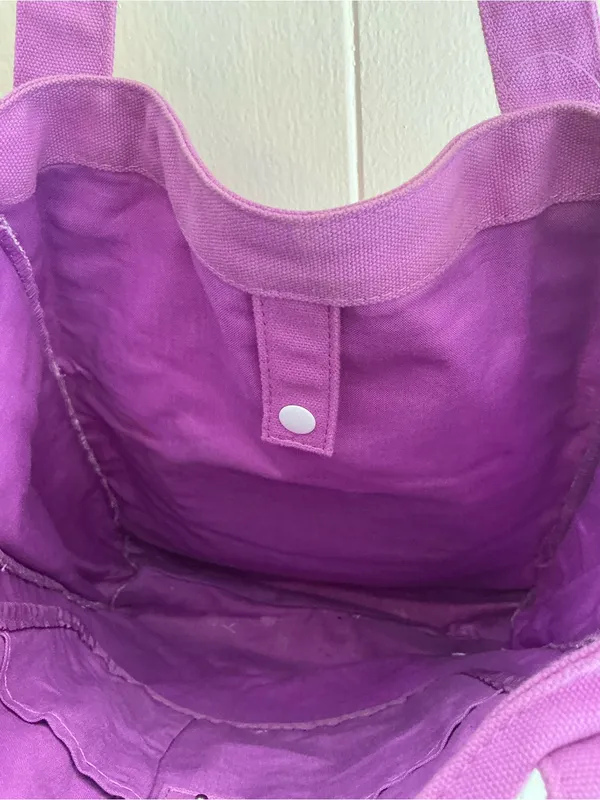 Rare Vintage Sanrio 2010 Hello Kitty Cotton purple nerd Large Tote Handbag Bag - Image 9