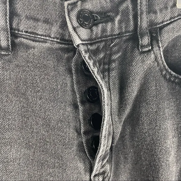 PACSUN Black Wash High Rise Straight Ripped Distressed Frayed Hem Jeans Size 24 - Image 7