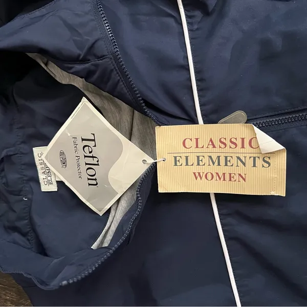 New Women’s Sears Classic Elements Navy Blue Zip Windbreaker Vintage Jacket 20 - Image 5