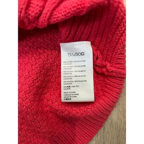 Anthropologie Cable Knit Sweater Red Cropped Cozy Cottagecore Large - Image 5
