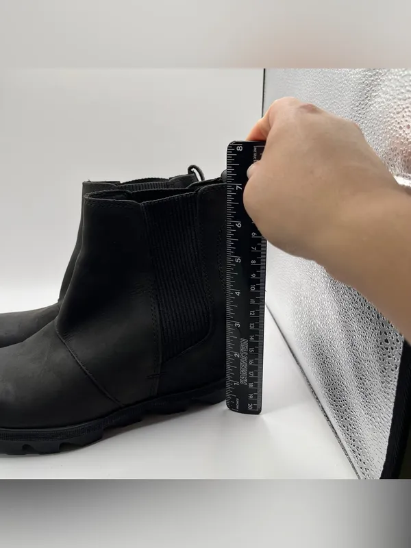 Sorel Joan of Arctic Wedge II Chelsea Boots Black Leather NL3320-010 Womens 6.5 - Image 2