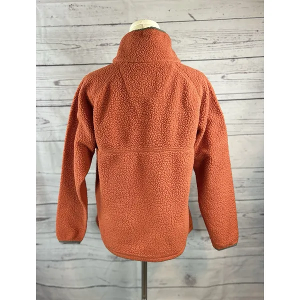 Carhartt Womens Relaxed Fit Fleece Pullover M Orange Snap Front Sherpa - Image 5