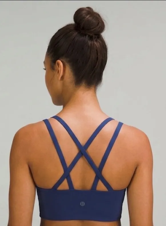 OFFLINE Aerie Real Me Hold Up Strappy Athletic Performance Sports Bra Navy M DD - Image 2