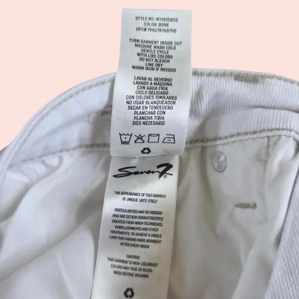 Women’s Seven7 Denim Jean Cut Off Shorts 6 Raw Hem White Cream - Image 4