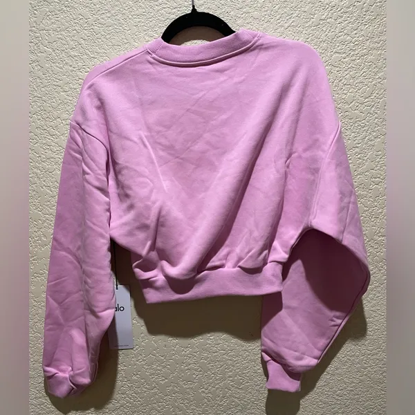 Alo NWT Cropped Accolade Crewneck Candy Heart Pink Size S - Image 7