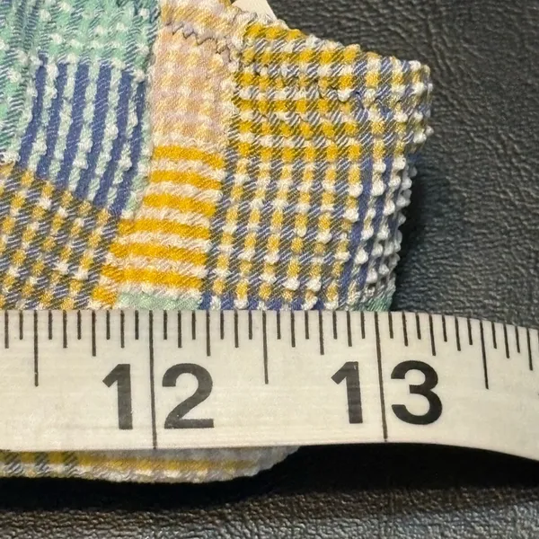 aerie Pastel Yellow Blue Checkered TriangleTop Cheeky Bottom Bikini Set size S/M - Image 13