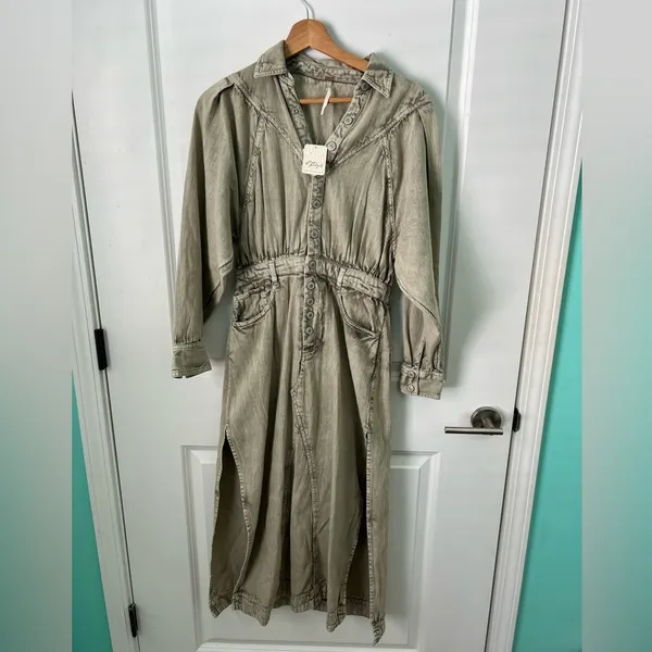Free People Mad Love‎ Denim Midi Dress size Small BRAND NEW - Image 3
