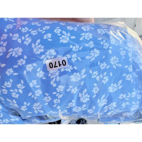 SheIn Blue Ditsy Floral Button Front Midi‎ Dress Womens Size Large 8/10 V-Neck - Image 7