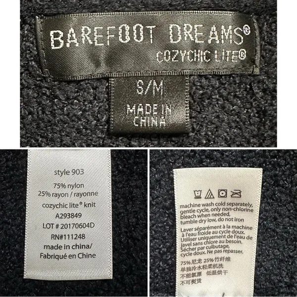 Barefoot Dreams Cozychic Lite Black Open Front Cardigan, Size S/M - Image 13