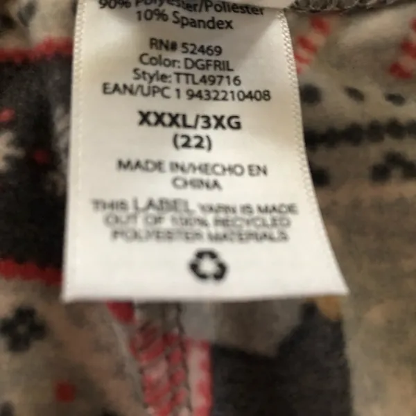 TIME and TRU Womens Leggings Size XXL 22 Christmas Theme Fleeced Lining NWOT - Image 5