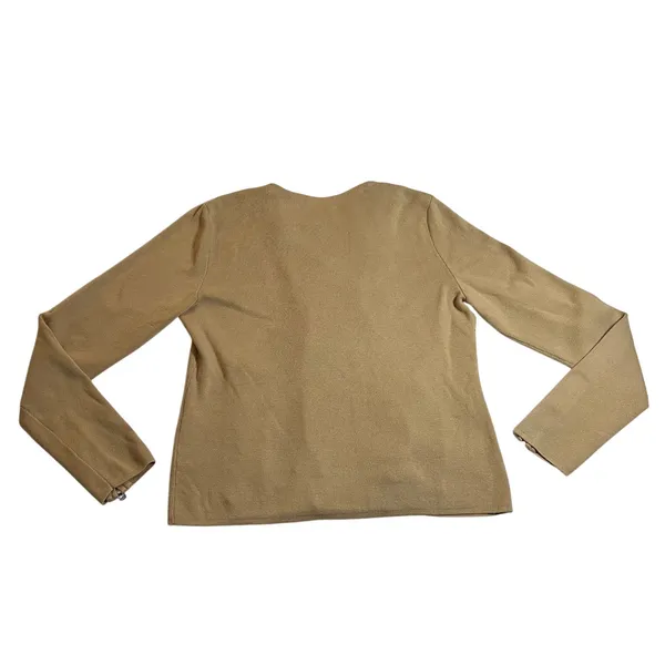Lauren Ralph Lauren Womens Knit Moto Jacket Size M Zip Pockets Asymmetrical - Image 2