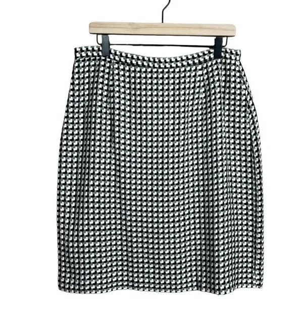 Liz Baker I Vintage 80s Black & White Houndstooth Skirt Suit Set Separates - Image 7