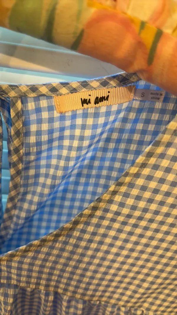 Blue gingham, baby doll dress - Image 2
