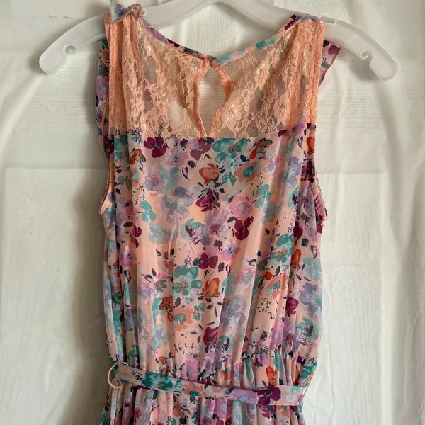LC Lauren Conrad Disneys Cinderella Hi Low Floral Dress Womens Size Medium‎ Lace - Image 9