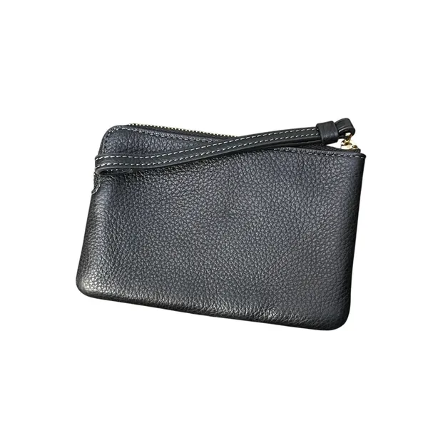 NWT Coach Corner Zip Wristlet Wallet Polished Pebble Leather Black CP483 IMBLK - Image 2