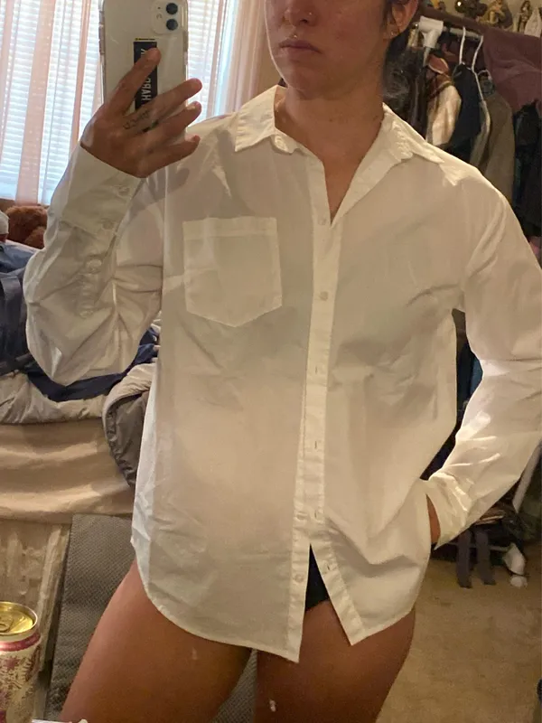 A New Day Relaxed Fit White Button Down - Image 3