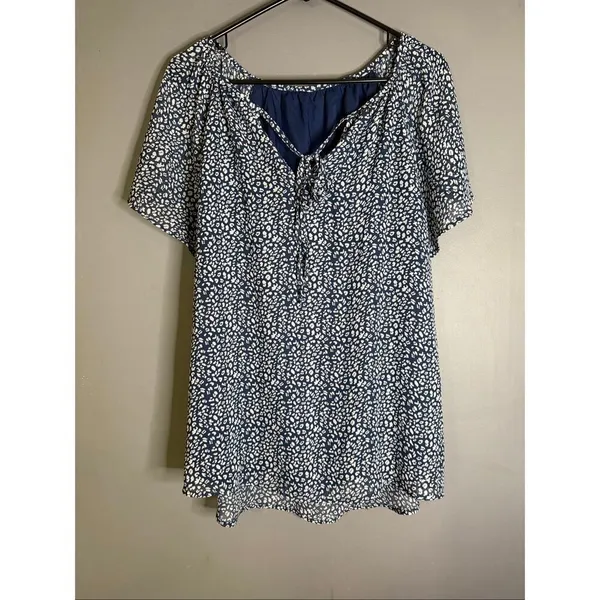 Boutique Pink Blue Leopard Print Chiffon Short Sleeve Top Bundle XL NWOT - Image 7