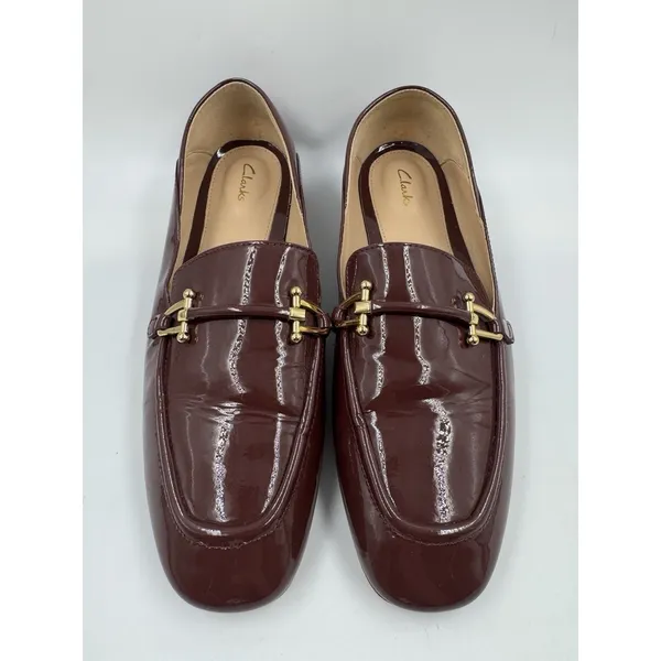 Clarks Women’s Size 9.5 Merlot Slip-On Loafer Leather Burgundy/Red - Image 3