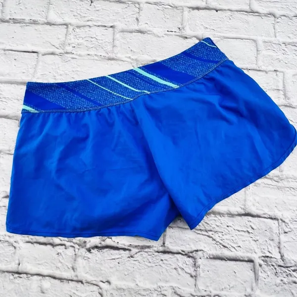 Nike Shorts Womens Large Blue Double Lined High Rise Swoosh Logo Athletic - Image 9