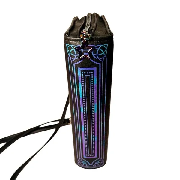 Spirit Halloween Book of Spells Adjustable Crossbody Bag Purple & Black Zip Top - Image 7