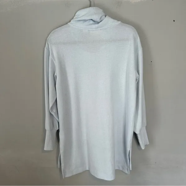 Anthropologie Maeve Cowl Neck Long Sleeve Tunic Style Sweater Light Blue - Image 4