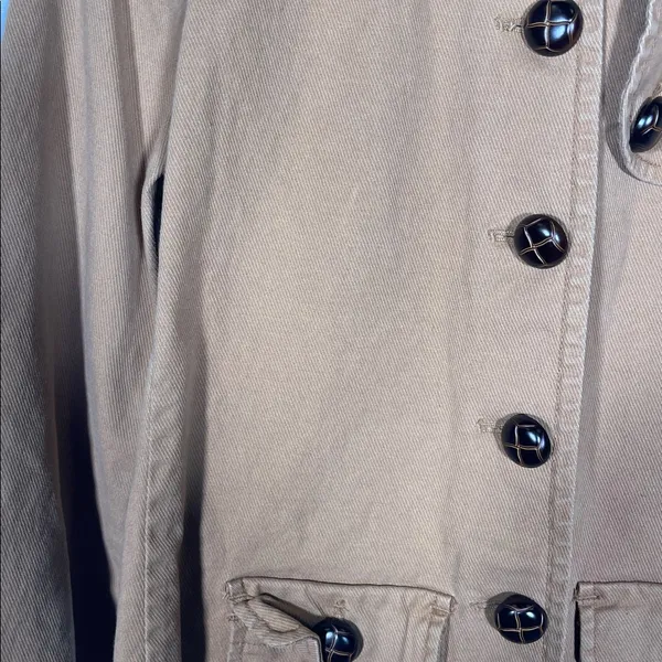GAP WOMENS TAN BUTTON COTTON UTILITY JACKET XS - Image 3