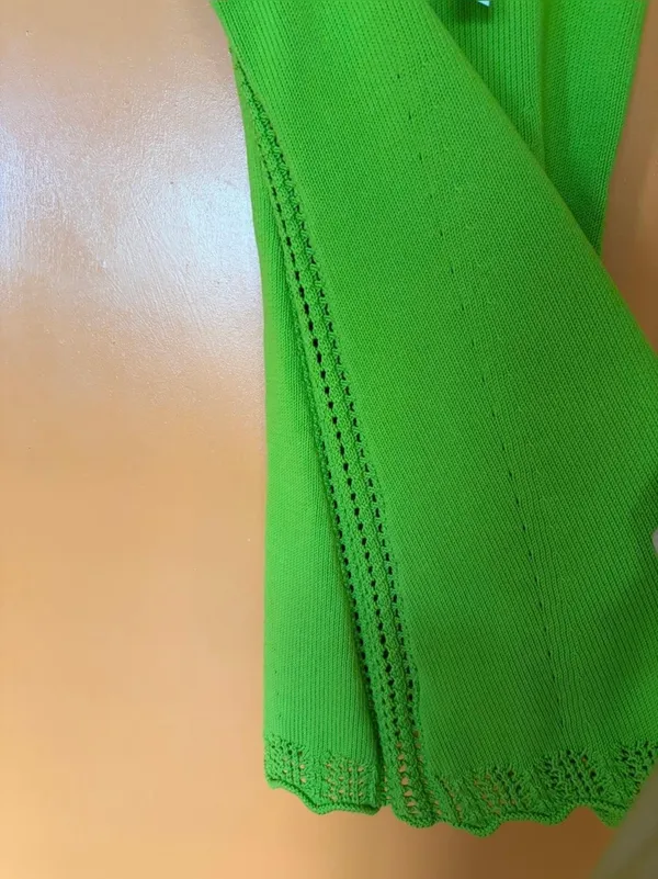 J.Crew cotton crochet-trim mini shift dress in trendy lime green color - Image 6