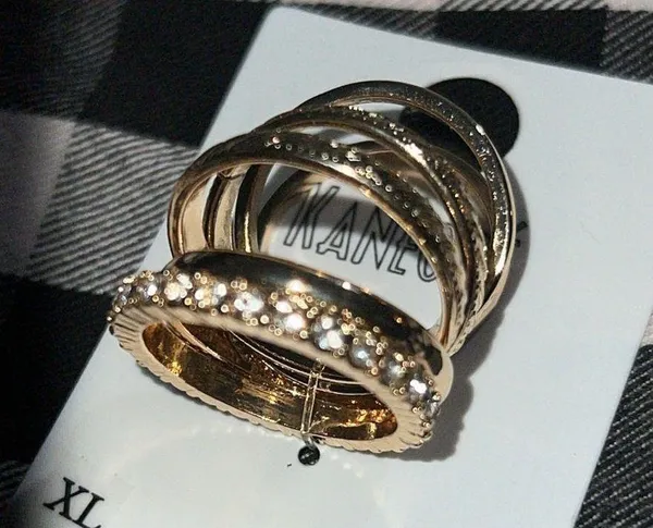 Two sets of stackable goldtone rings size 9 Gold - Image 4