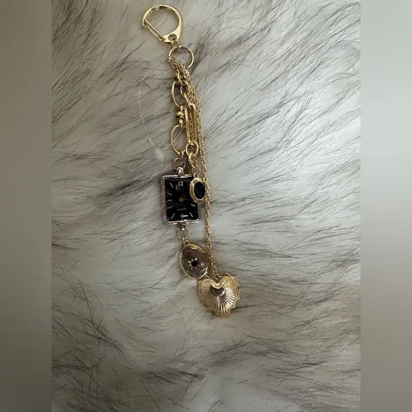 NWOT Urban Outfitters Watch Bag Charm Keychain In Gold - Image 3