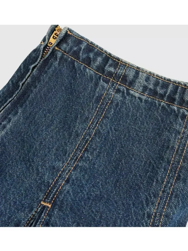 New Levi's Premium Size 26 Godet Mini Lightweight Skirt Fell Off Stone Dark Wash - Image 5