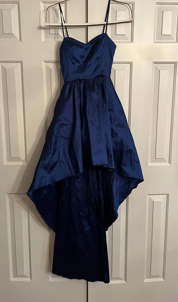 High Low Prom Dress Blue - Image 2