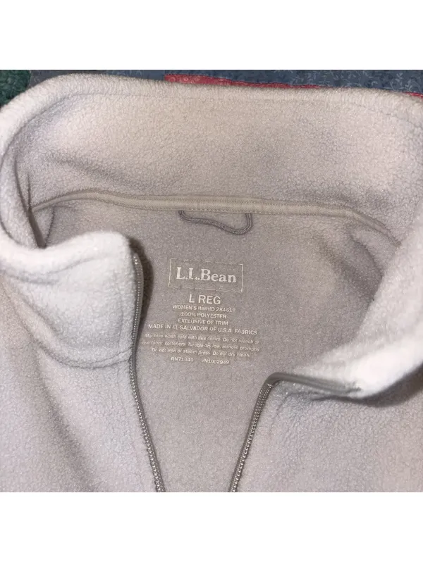 L.L.Bean Women's Polartec Large Fleece Jacket Cozy Regular Outdoor Grey Full Zip - Image 3