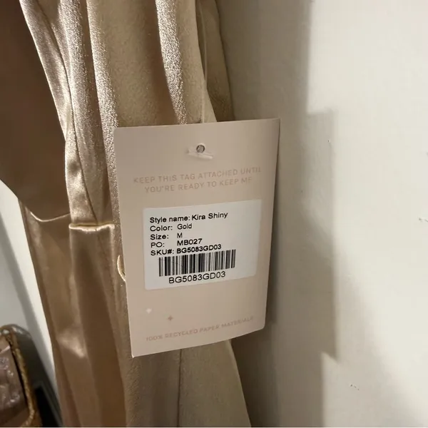 NWT Birdy Grey Kira Shiny Gold Bridesmaid Maxi Dress Medium - Image 6