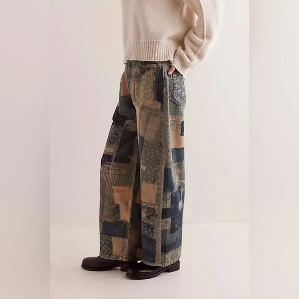 Free people Illusions Printed Relaxed Jeans - Image 4