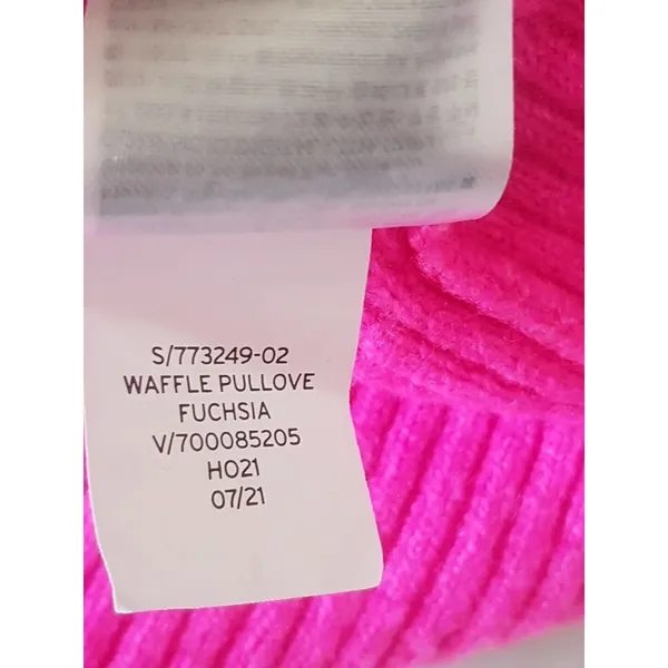 Gap Womens Sweater Size XS Ribbed Waffle Pullover Fuchsia Pink Long Sleeve - Image 8