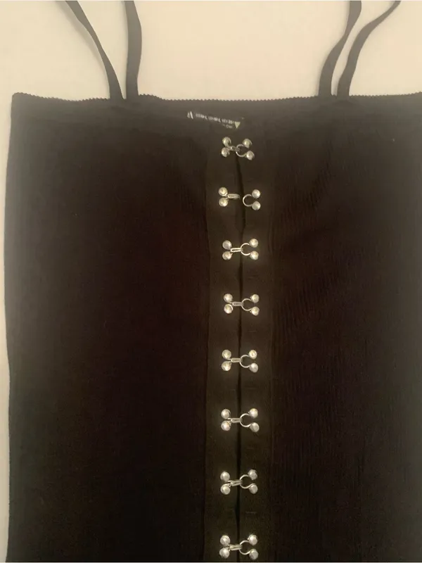 Zara Hook and Eye Min Dress Ladies Sz M-L Black Club Outfit - Image 3