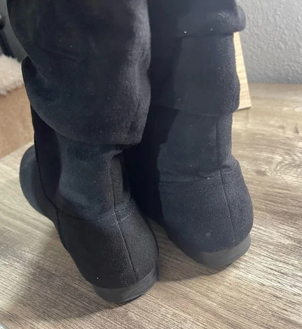 Shiekh Black Tall Suede Boots - Image 5
