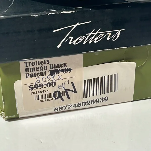 Trotters Omega Black Leather Slingback Peep Toe‎ Kitten Heels Pumps 9N - Image 5