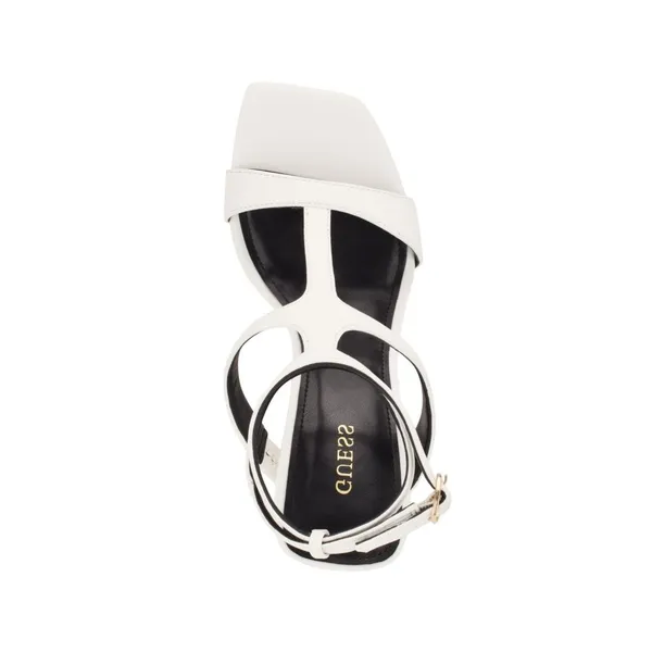 Guess Womens Bacio Wedge Dress Sandals GWBACIO3 White 8M - Image 11